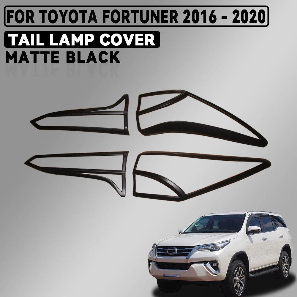 

For Toyota Fortuner 2016 - 2020 Abs Silver and Matte Black Car Tail Lamp Cover Trim Car Accessories Exterior Decorate