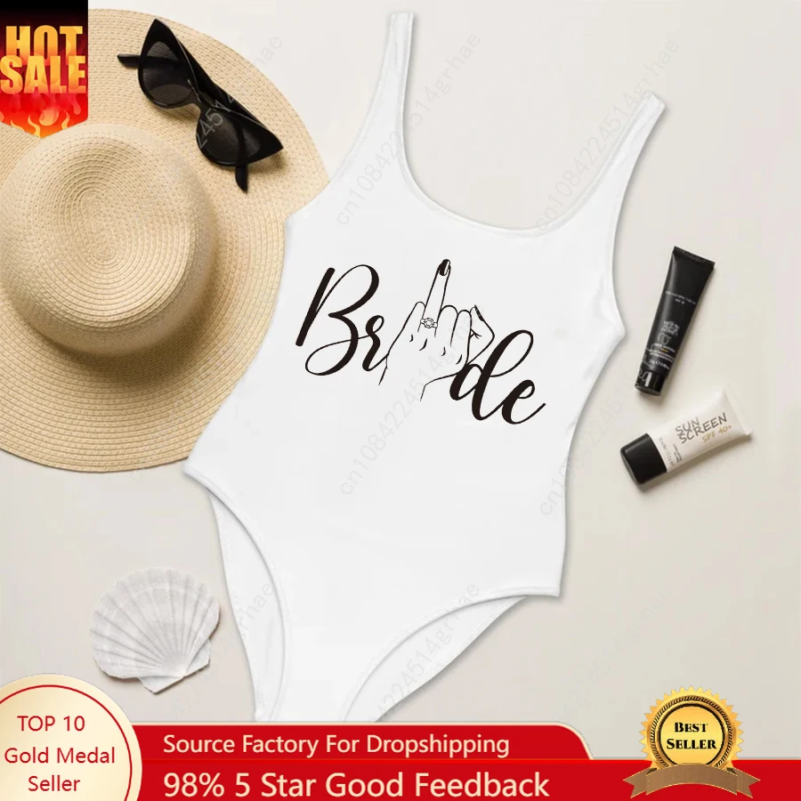 

Купальники для мальчишника, цельный купальник с обручальным кольцом, женский купальный костюм для команды невесты, боди с низкой спинкой, купальный костюм