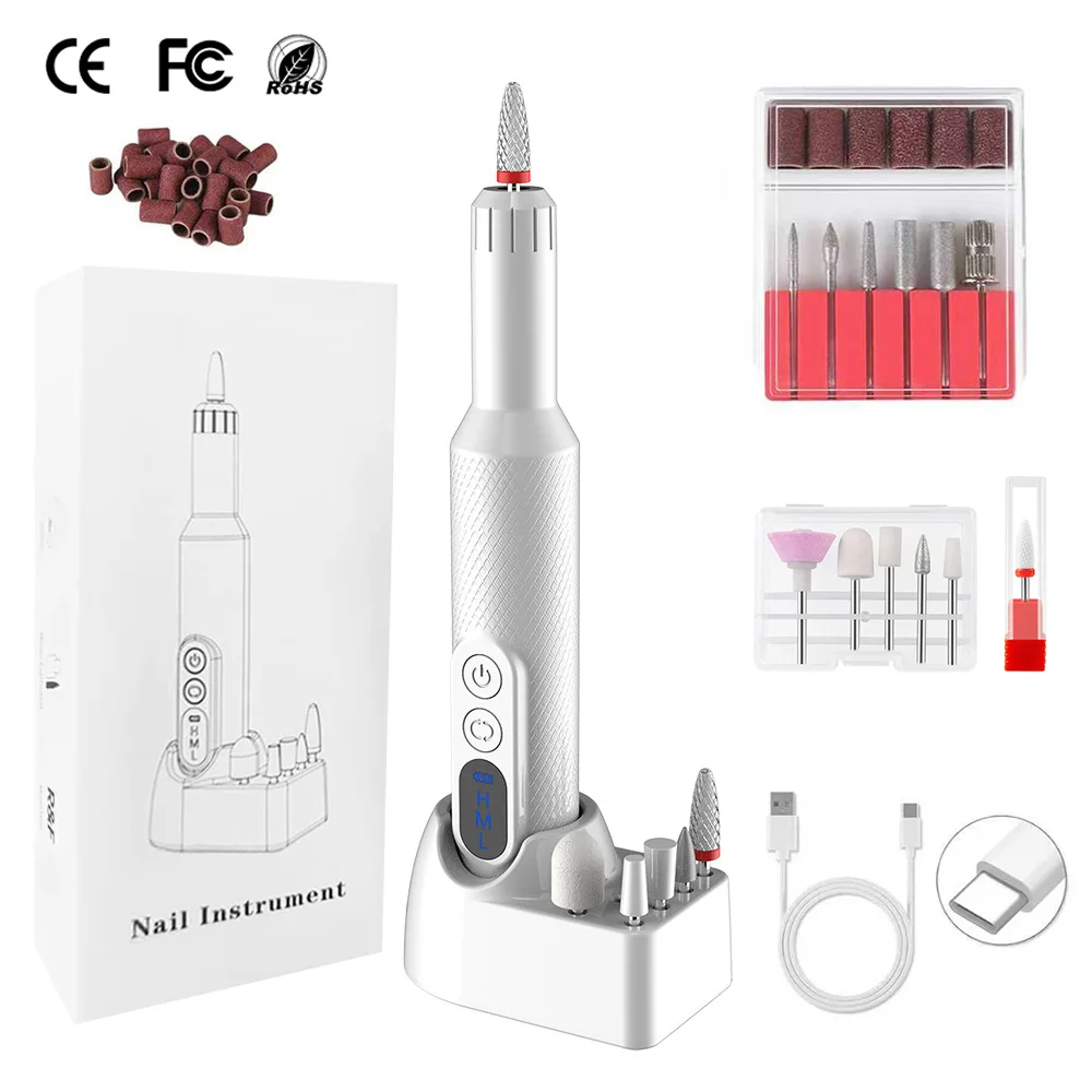 Portable Electric Nail Drill Kit, Cross-border Manicure Grinder for Nail Remover and Polishing  Tool
