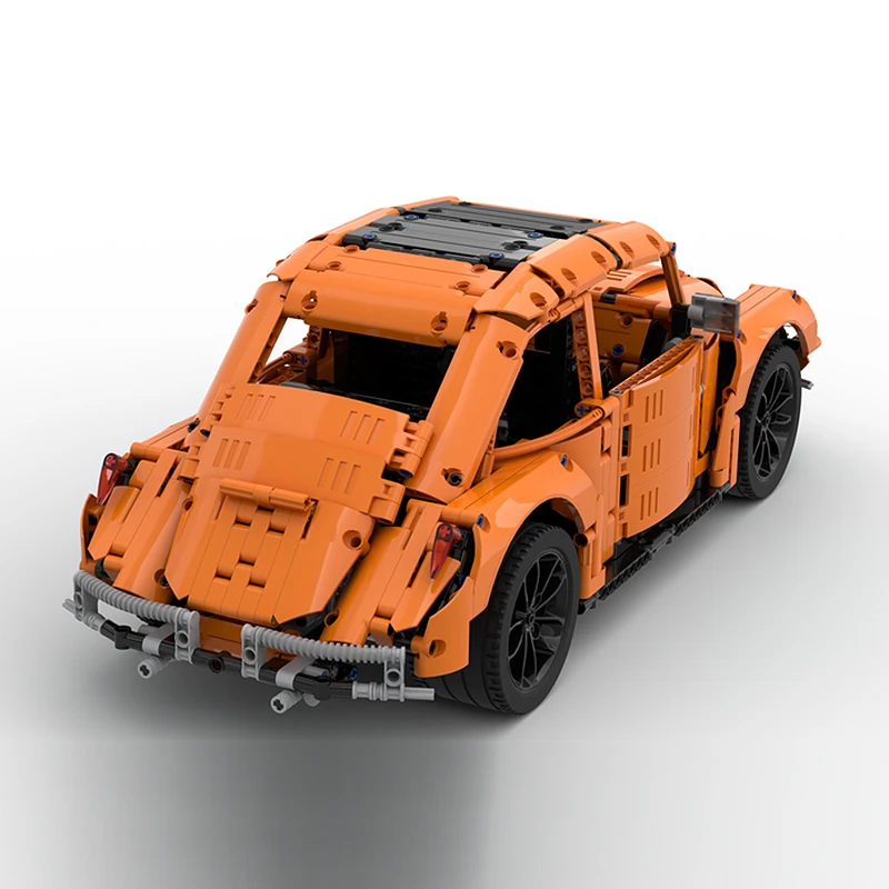 Modèle de voiture de course de vitesse MOC, briques de construction, coccinelle, petite berline, technologie modulaire, cadeaux de vacances, jouets à assembler pour enfants, costume