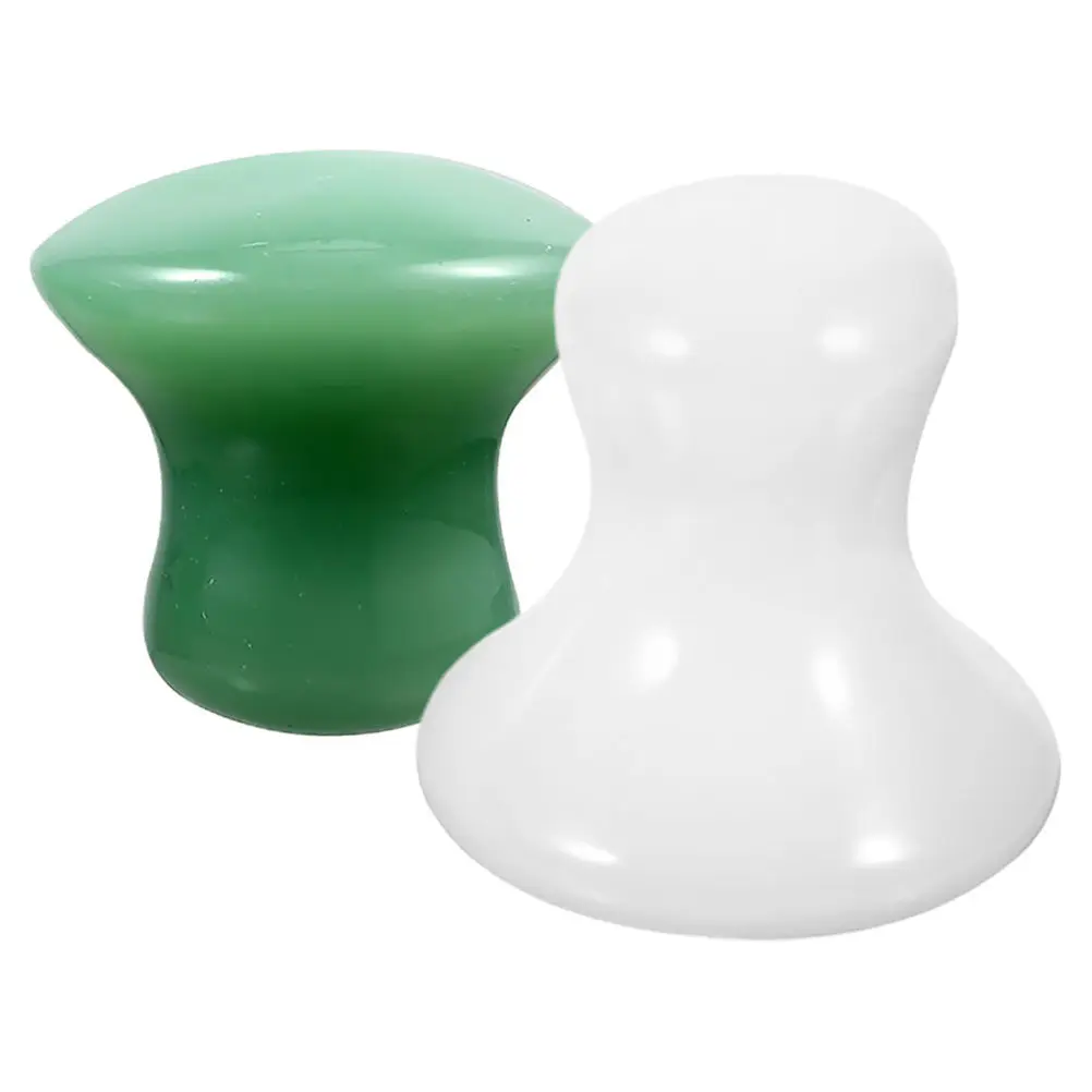 

Набор из 2 массажных камней Гуаша в форме гриба для лица, шеи и тела, кристаллический скребок для массажа