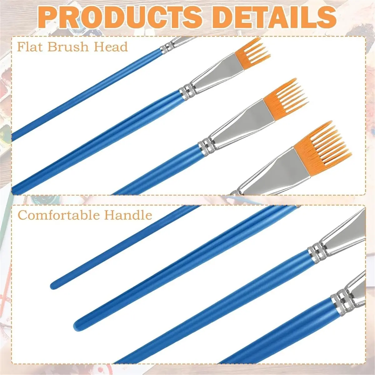 

4Pcs Grainer Brush Set,Comb Artist Brush,Paintbrush for Acrylic Paint, Rake Brushes for Painting with Birch Wood Handle