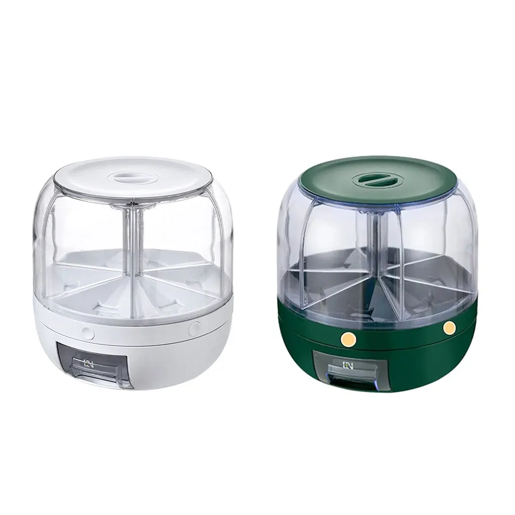 Convenient And Durable Grain Dispenser With 6 Storage Spaces Transparent Safe Retain Freshness Large Capacity Dispense