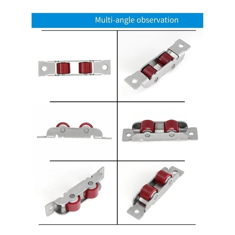 J2HB 4Pcs Home Garden Door Sliding Roller Double Wheel Glass Door Sliding Rollers Push Pull Window Pulley Door Hardware