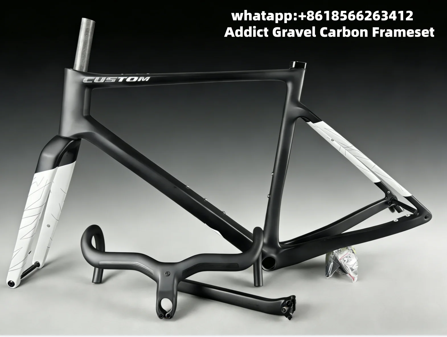 

New Addict Gravel Carbon Frameset Internal routing Gravel Race Bike Frameset Disc Carbon Frameset BB86 Width 86.5mm Custom color