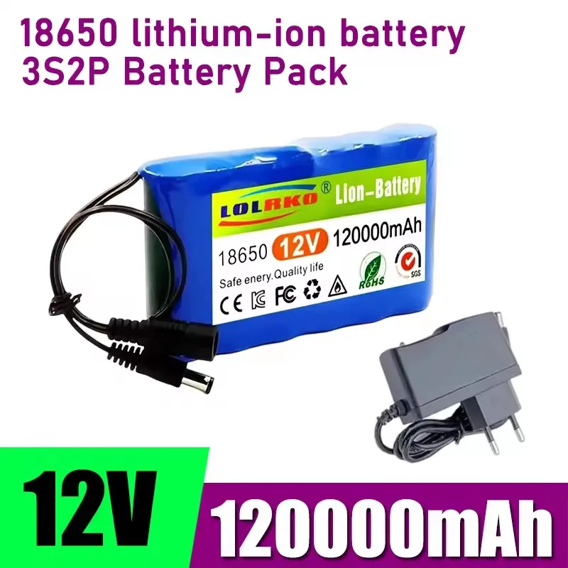 3S2P 12V 120Ah 18650 lithium-ion rechargeable battery with strong endurance and BMS protection board
