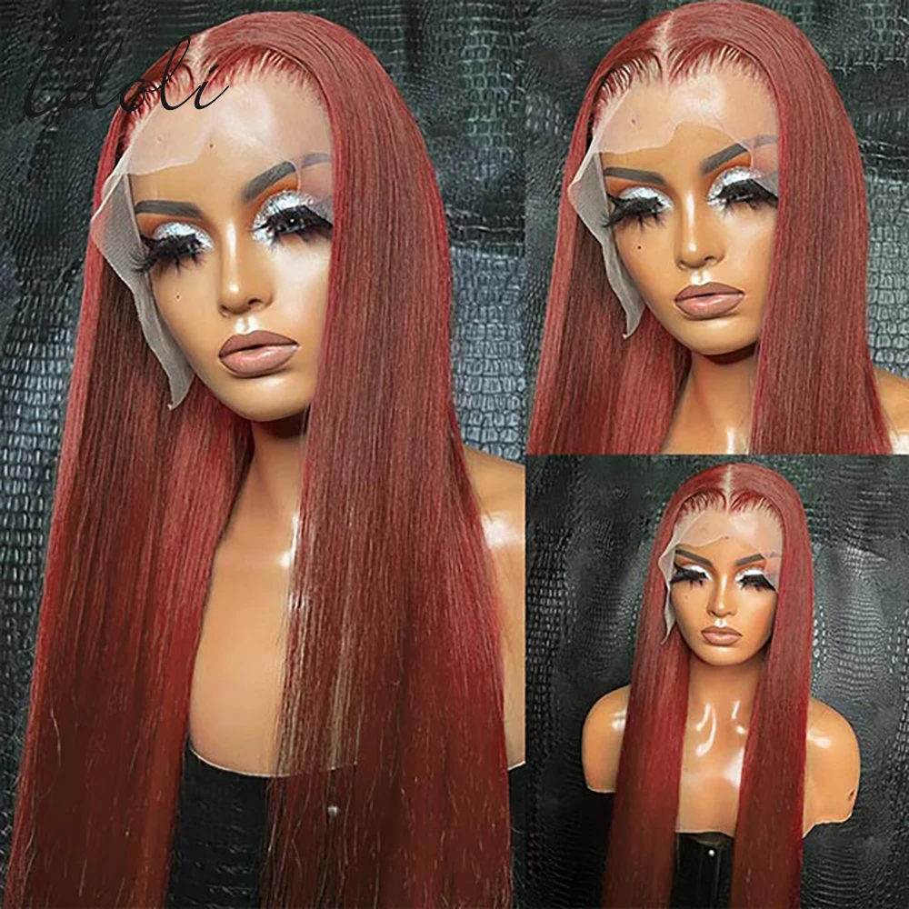 Reddish Brown Lace Front Wigs Human Hair For Black Women 13x4 13X6 Straight Lace Front Wigs Cooper Red Glueless Wigs