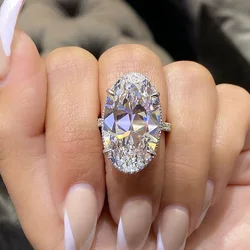 2022 New Products Luxury Cushion Cut Diamond S925 Sterling Silver Wedding Ring  for Women Anniversary Gift Jewelry Wholesale