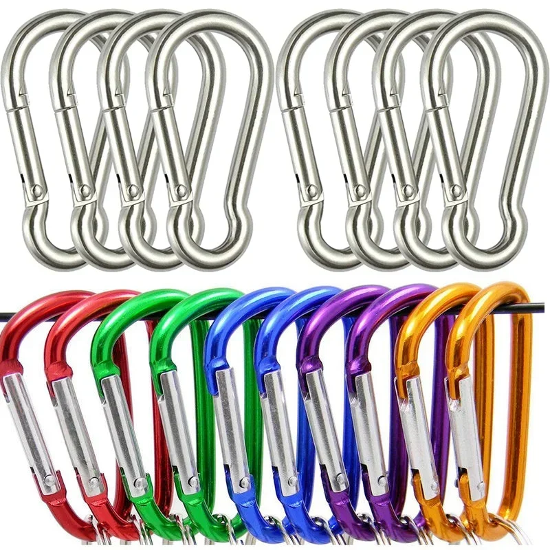 Mini-Karabiner-Schlüsselanhänger, Aluminiumlegierung, D-Ring-Schnalle, Federkarabiner, Karabinerhaken, Clip, Schlüsselanhänger, Outdoor, Camping, täglicher Gebrauch