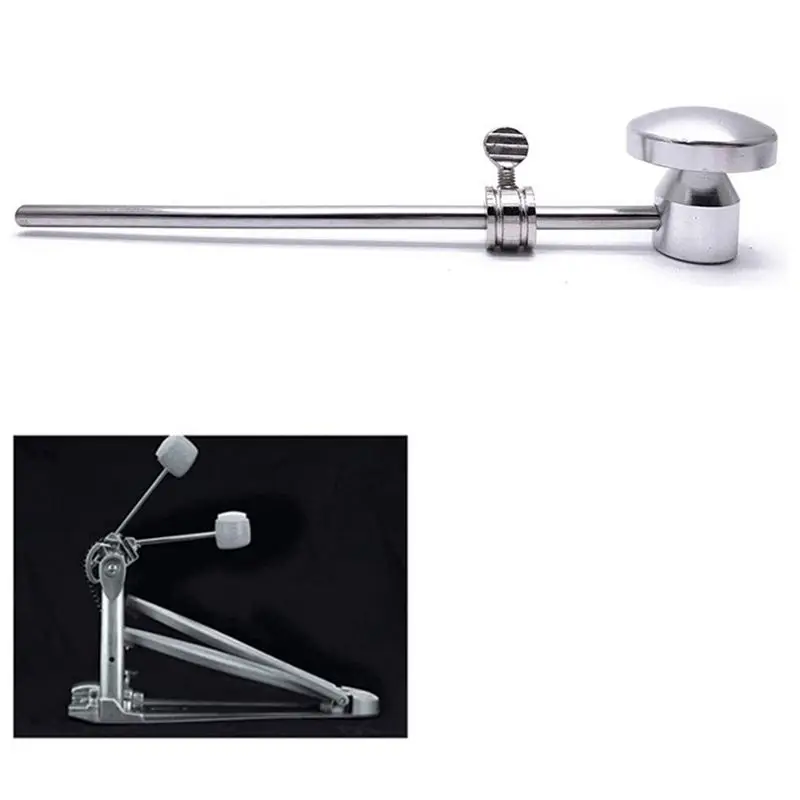 AEF6-2X Aluminum Alloy Bass Drum Pedal Beater Kick Drum Foot Pedal Beater Percussion Instrument Accessory,Silver