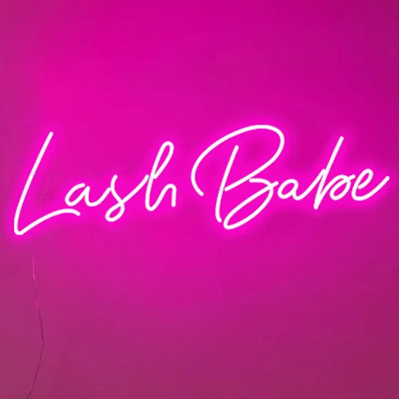 

Custom Neon Led Lash Babe Aesthetic Beauty Shop Neon Sign Hair Store Room Business Neon Signs Living Room Wall Decoration