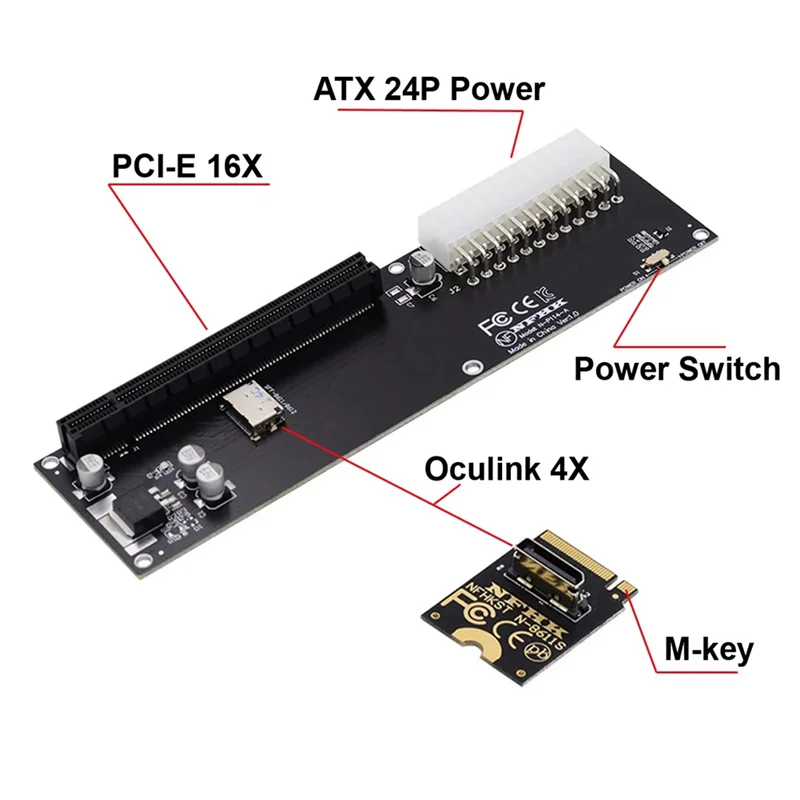

SCLL-For Oculink SFF-8612 SFF-8611 Adapter Card PCI-E 16X 2230 M.2 M-Key Adapter For GPD WIN Max2 External Graphics Card