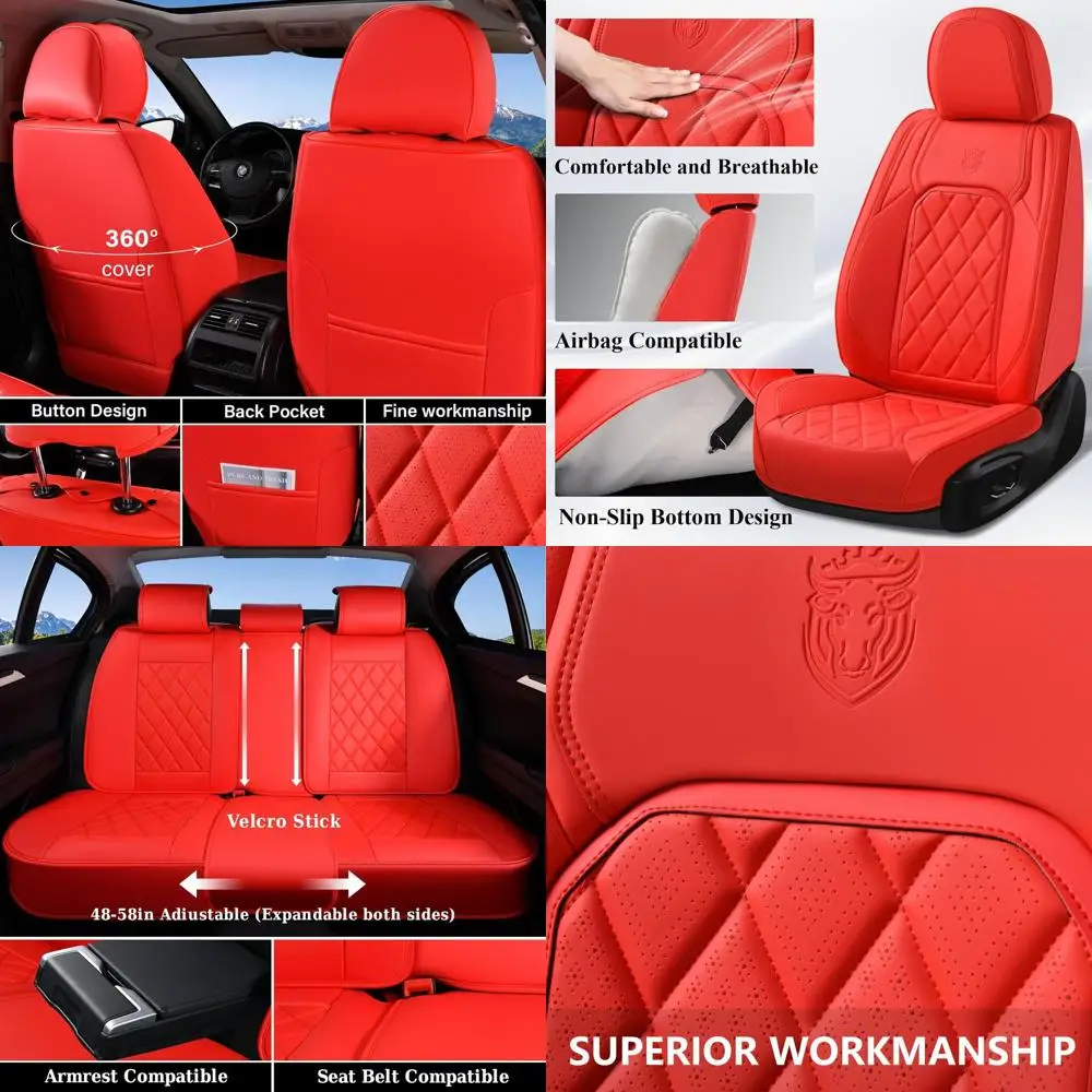 

Полный комплект чехлов на автомобильные сиденья, универсальный чехол на 5-местное сиденье для автомобилей, роскошный водонепроницаемый чехол на сиденье из искусственной кожи, передний и задний автомобильный чехол