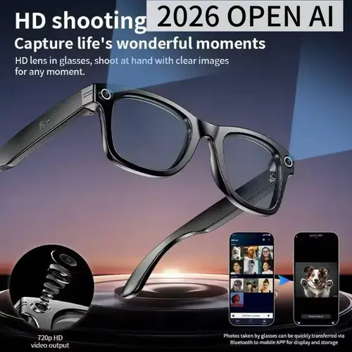 Imagen 2 del producto Gafas Inteligentes Meta 2026 TOP 1 con IA, Cámara de 8MP, Grabación de Video, Traducción a Más de 100 Idiomas, Llamadas Bluetooth, Reproducción de Música