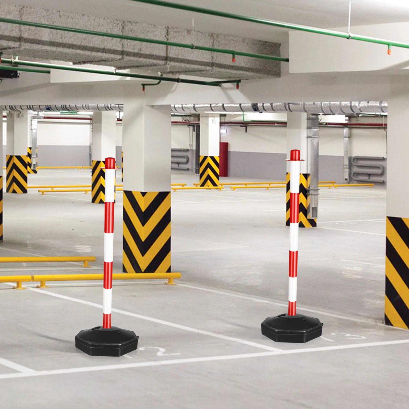 

1pcs Warning Column Anti-collision Barricade Cone Red White Traffic Delineator Isolation Pile Road Posts Elastic Column Water