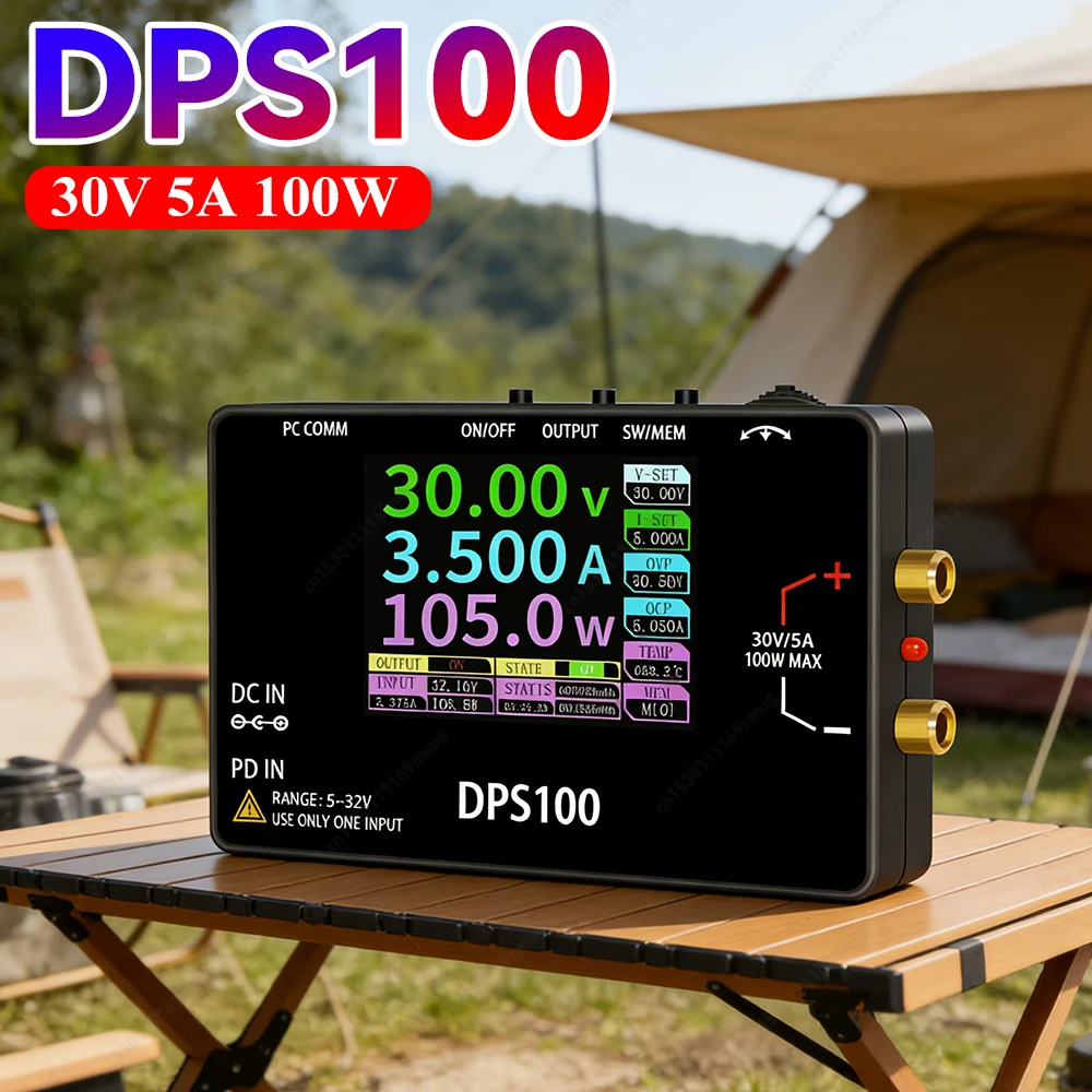 Fuente de Alimentación Conmutada de Bolsillo DPS100, 30V 5A 100W, Mini Fuente de Alimentación Portátil, Regulador de Voltaje Programable