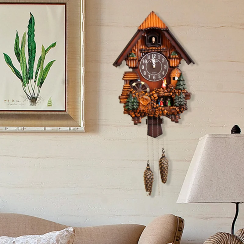 Reloj de Pared creativo de moda silencioso, relojes de cuco para sala de estar, Reloj de Pared de pájaro, Reloj de música, Reloj Cucu, herramienta de tiempo de Pared 50A0984