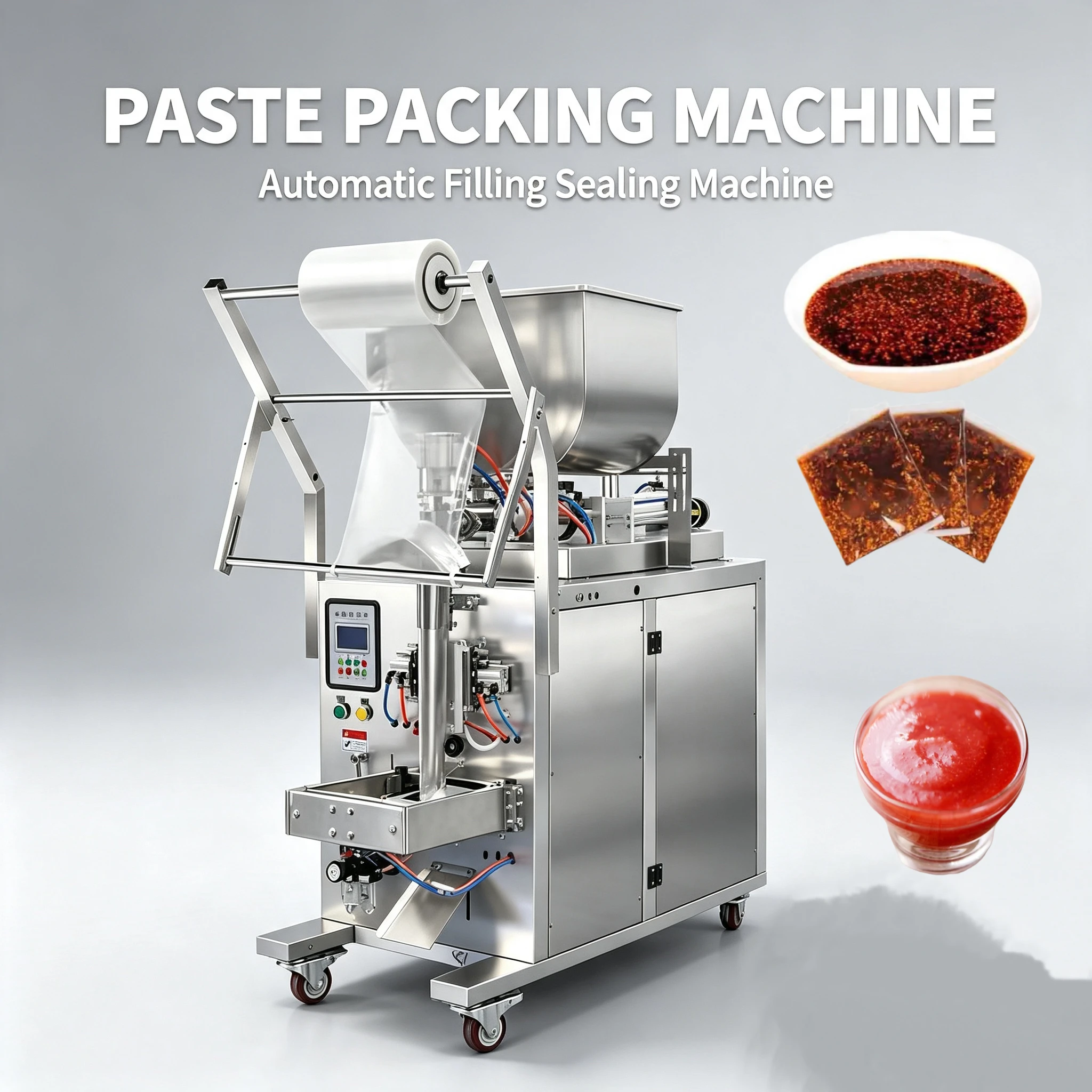 Hot Selling Filling Packing Back Sealing Machine Horizontal  Hopper Pneumatic for Paste Sauce Ketchup Honey