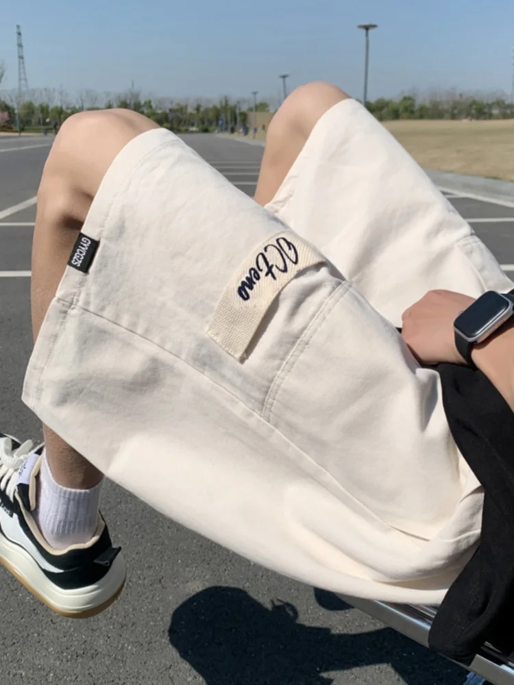 

Summer Workwear Loose Straight Cotton Men's Short Pants Trendy Brand Casual Five-Quarter Length Breathable Comfortable Shorts