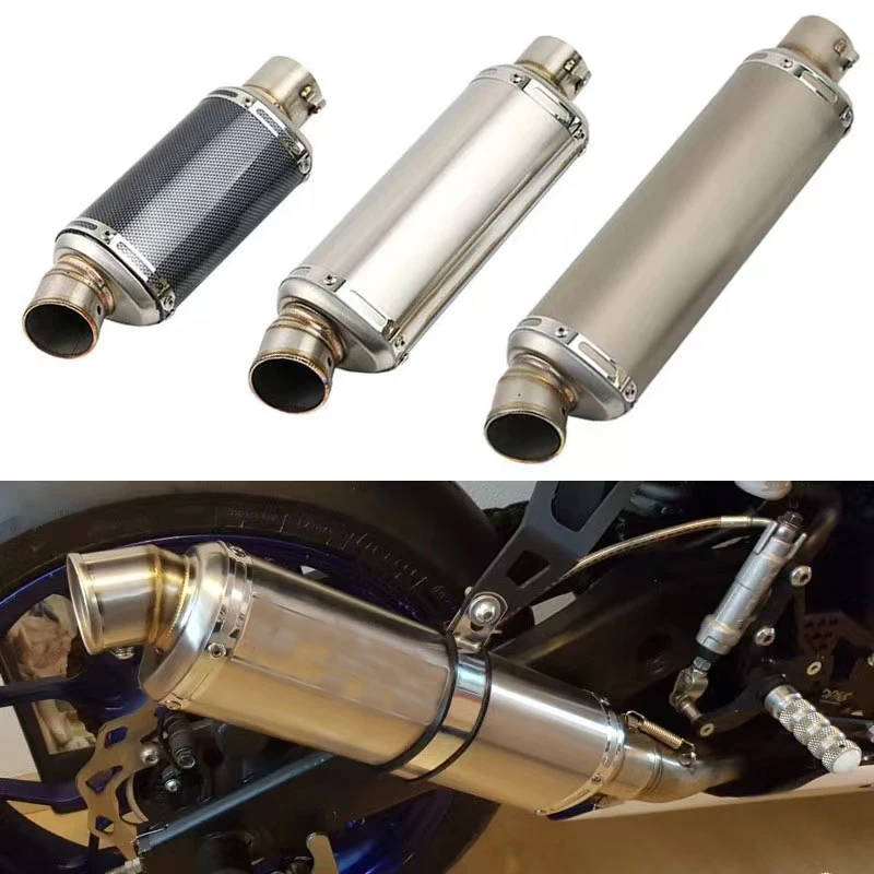 Edelstahl 51 mm Universal Motorrad Auspuff Escape 310 370 440 mm Rohr 100 cc-1000 cc ATV GP Roller für fz6 pcx125