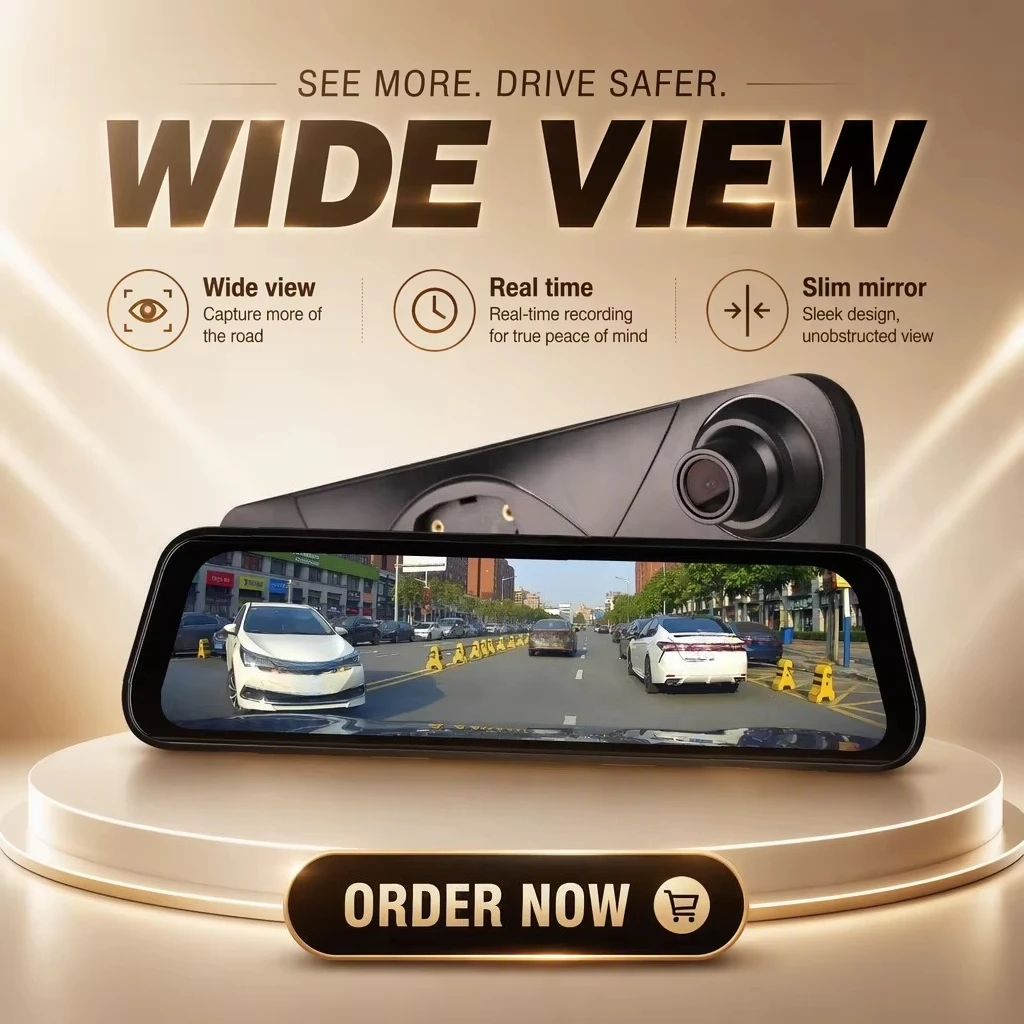 2K+1K Streaming Rearview Dashcam Two 160 Degree Cameras Wide Angle Touch IPS LCD Video Recorder Car Accessories