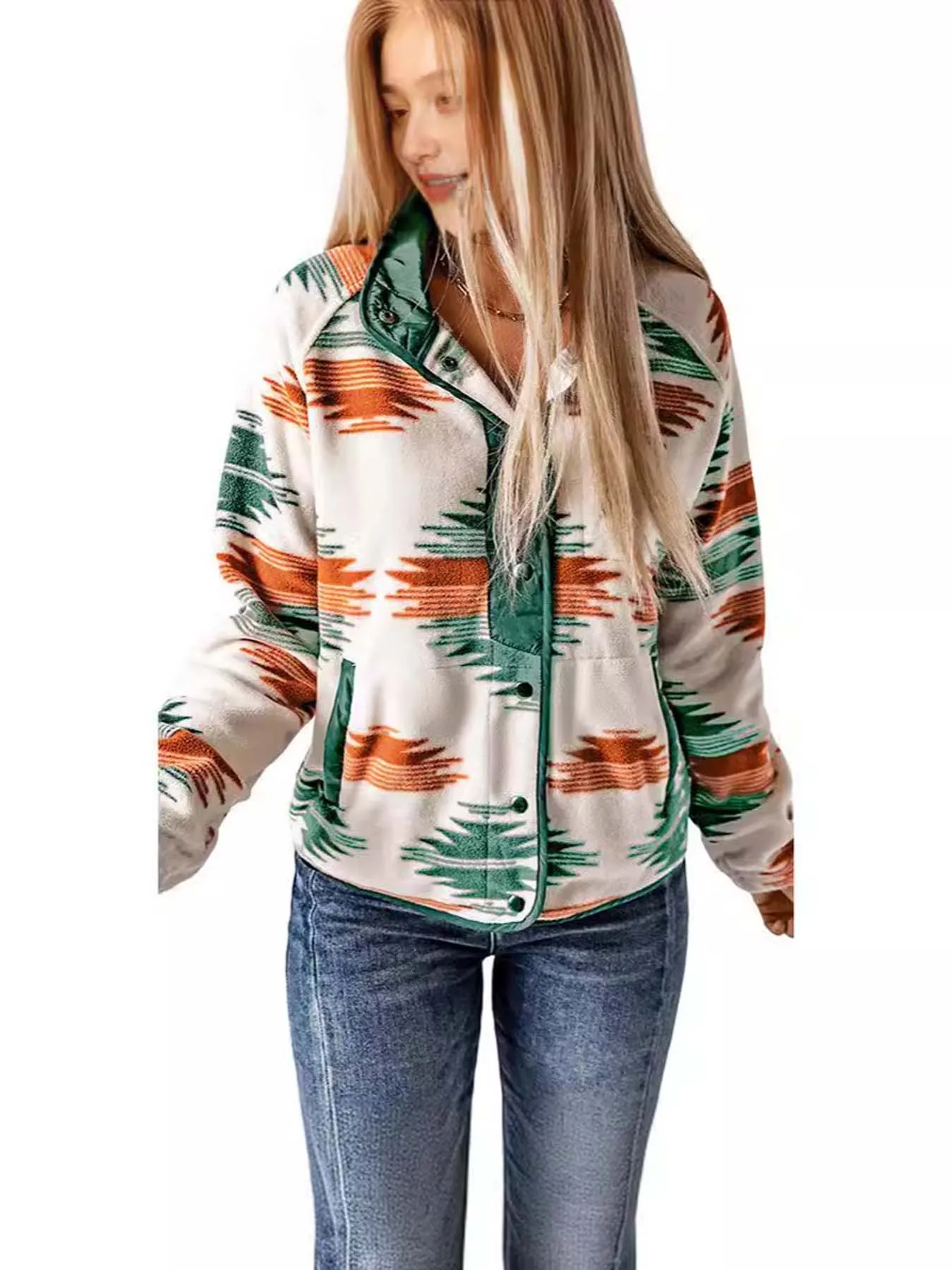 유럽풍 미국 스타일 배색 카라 플러시 재킷 여성용 따뜻한 캐주얼 겨울 아우터