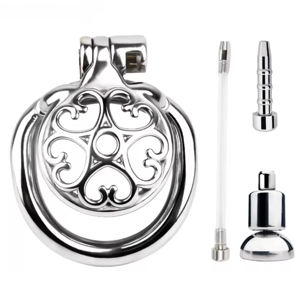 Stainless Steel Male Chastity Cage with Multiple Accessory Combinations Penis Lock Cock Ring - Chastity Belt for Men's Sex Toys