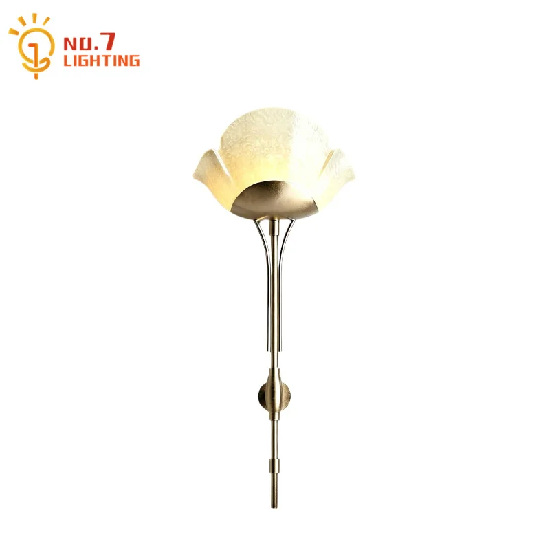 Designer Modern Stainless Steel Glass Petal Wall Lamp LED E27 Art Decorative Lamp Hotel Aisle Entrance Bedroom Living/model Room