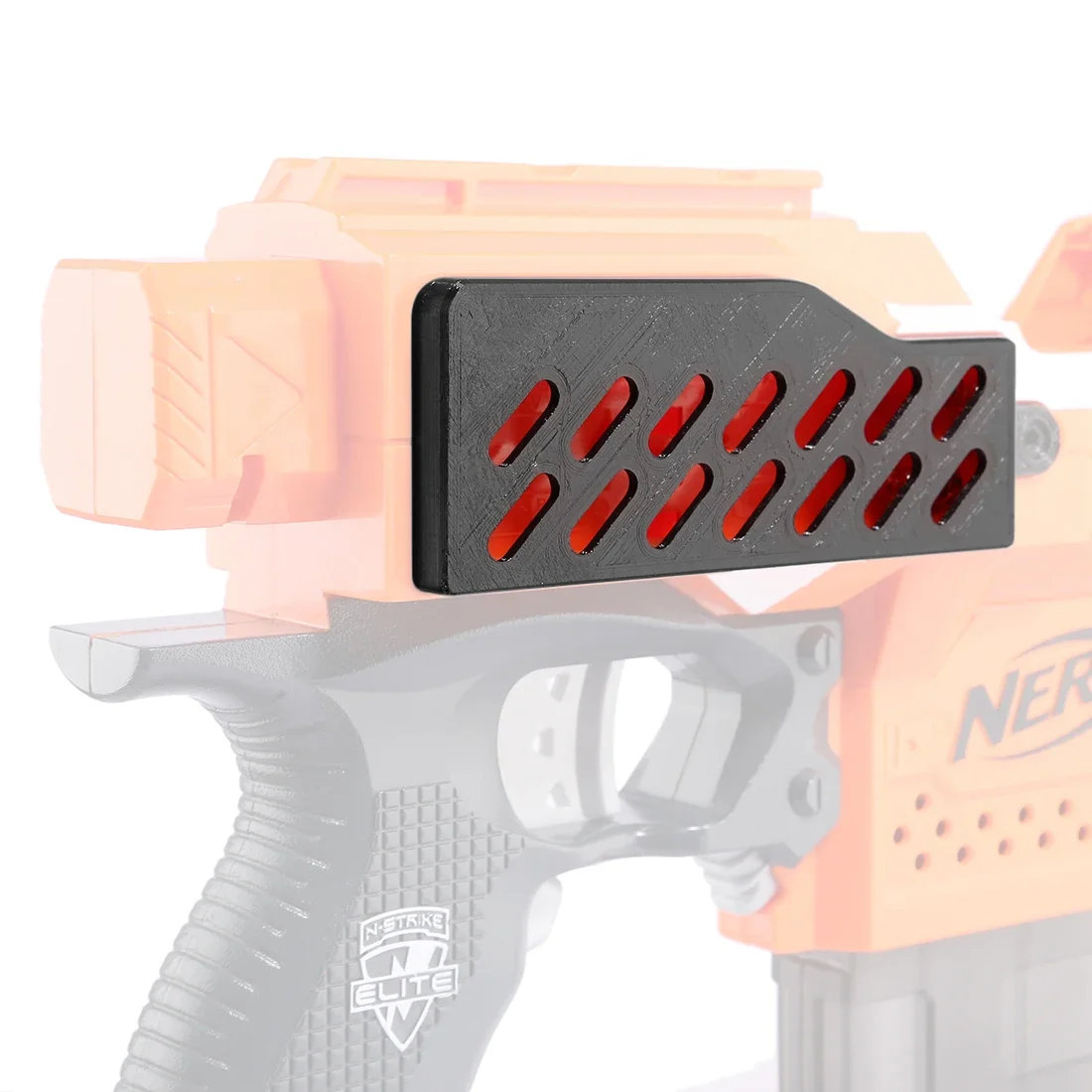 WORKER f10555 3D-gedruckte erweiterte Batterieabdeckung für Nerf Stryfe Schwarz Orange