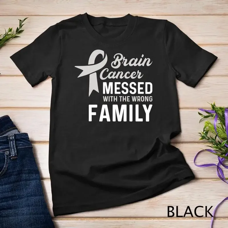 Brain Cancer Messed Wrong Family Brain Cancer Awareness Unisex T shirt