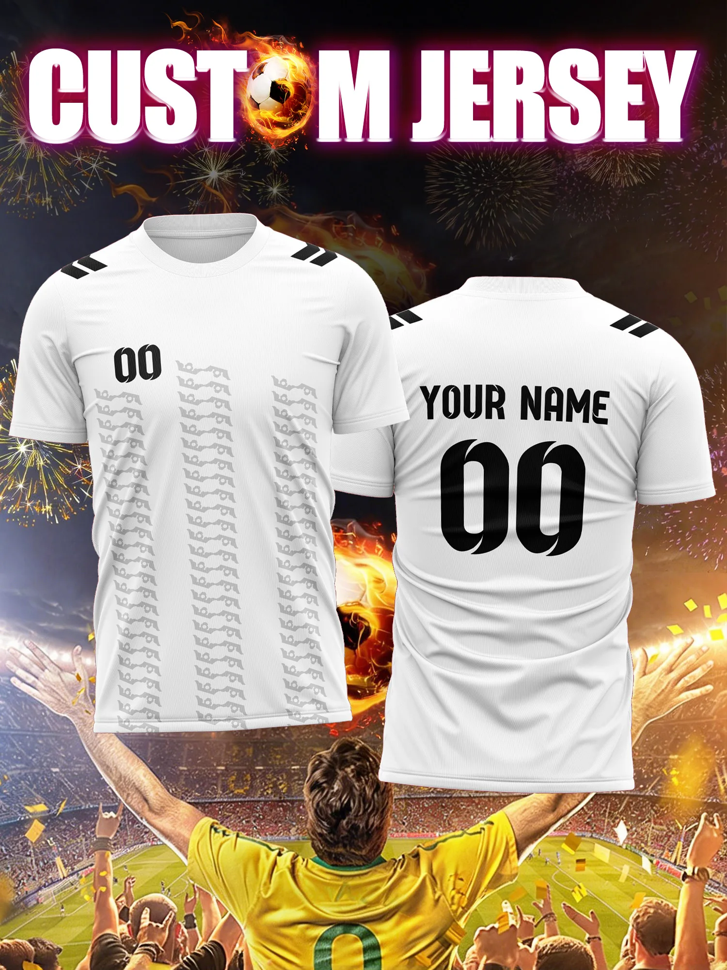 

Футбольная майка с индивидуальным изображением, номером и именем, профессиональная форма для команд лиги, прочная полиэстеровая игровая футболка высокой производительности