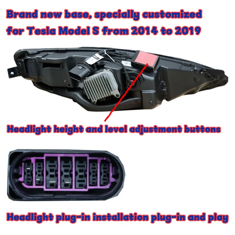 

For 2014-2019 Tesla Model S New LED Pixel Headlights Upgrade And Replace Original 6500k Color Temperature