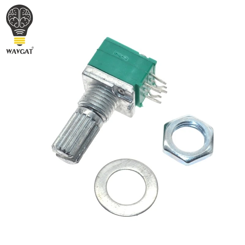 

RK097G RK097 10PCS B1K B2K B5K B10K B50K B100K Audio Amplifier Sealed Dual Potentiometer 15mm Shaft 6pins