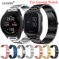 Stainless Steel Strap For Garmin Venu 3 2 Plus SQ SQ2 Metal Band For Garmin Forerunner 265 255 245 645 168 165 55 Vivoactive 5 3