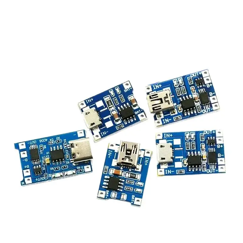 

5PCS 5V 1A Micro USB 18650 type-c Lithium Battery Charging Board Charger Module+Protection Dual Functions TP4056 18650 MINI USB