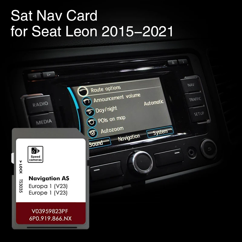 

Compatibity for Seat Leon from 2015 to 2020 Navi System Car Accessories GPS Navigation 32GB Sat Nav Europe Austria Norway Italy