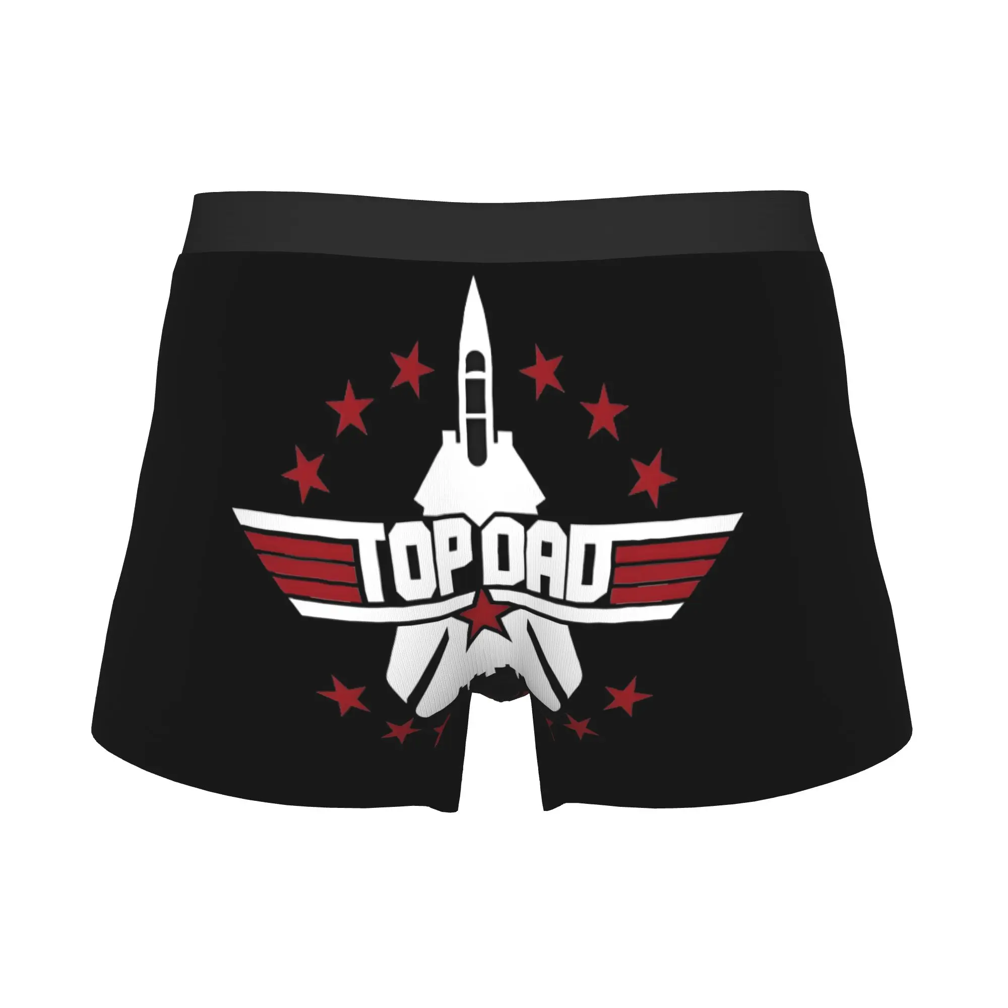 Male Fashion Top Gun Inspired Star Emblem  Underwear Fighter Jet Boxer Briefs Soft Shorts Panties Underpants
