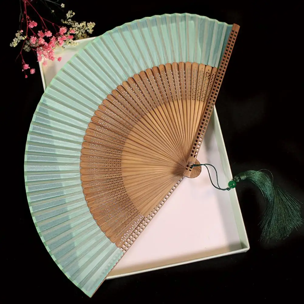 Bamboo Handle Fan Chinese Fan Vintage Dancing Handheld Fan Wedding Party Gifts Chinese Japanese Dance Fans Folding Fans abanico