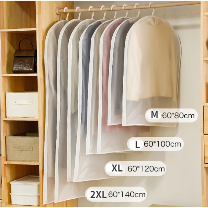 Clear Side-open Clothes Storage Bag, Household Garment Jacket Shirt Coat, Dust, Moisture Proof, Protection Cover, Washable, 1Pc