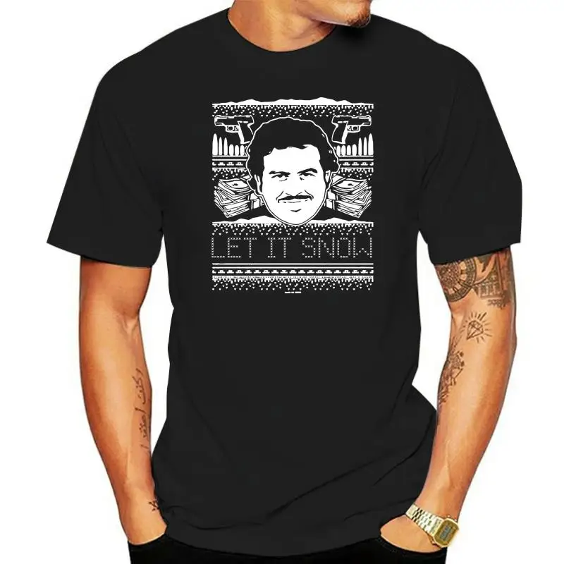 Pablo Escobar Let It Snow Christmas Full Front Print T-Shirt* Many Colors