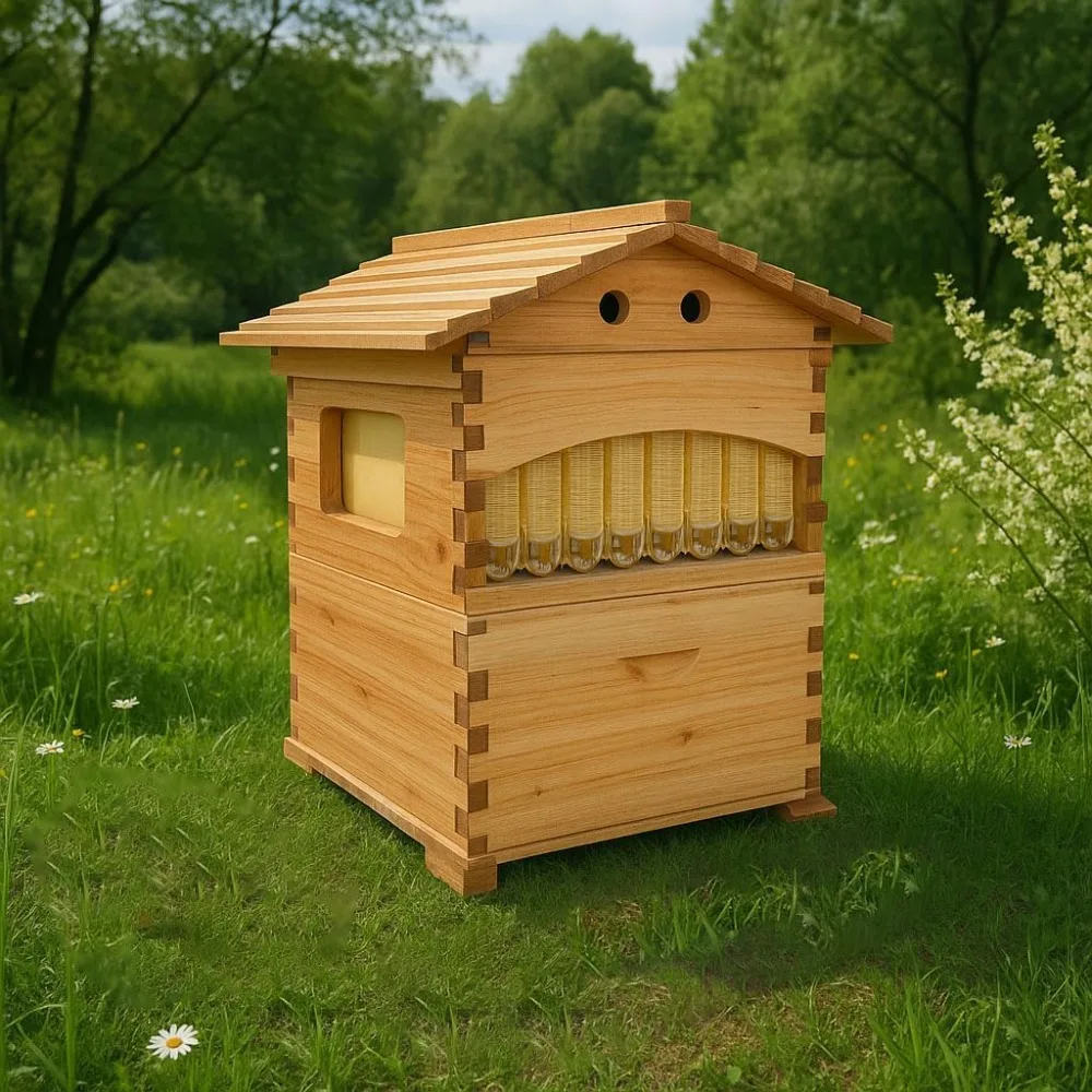 

Beehive, Automatic Obtain Honey Bee hive, 7pcs Auto Super Frames Food-Grade, Suitable Beekeeper Starter(Unassembled)