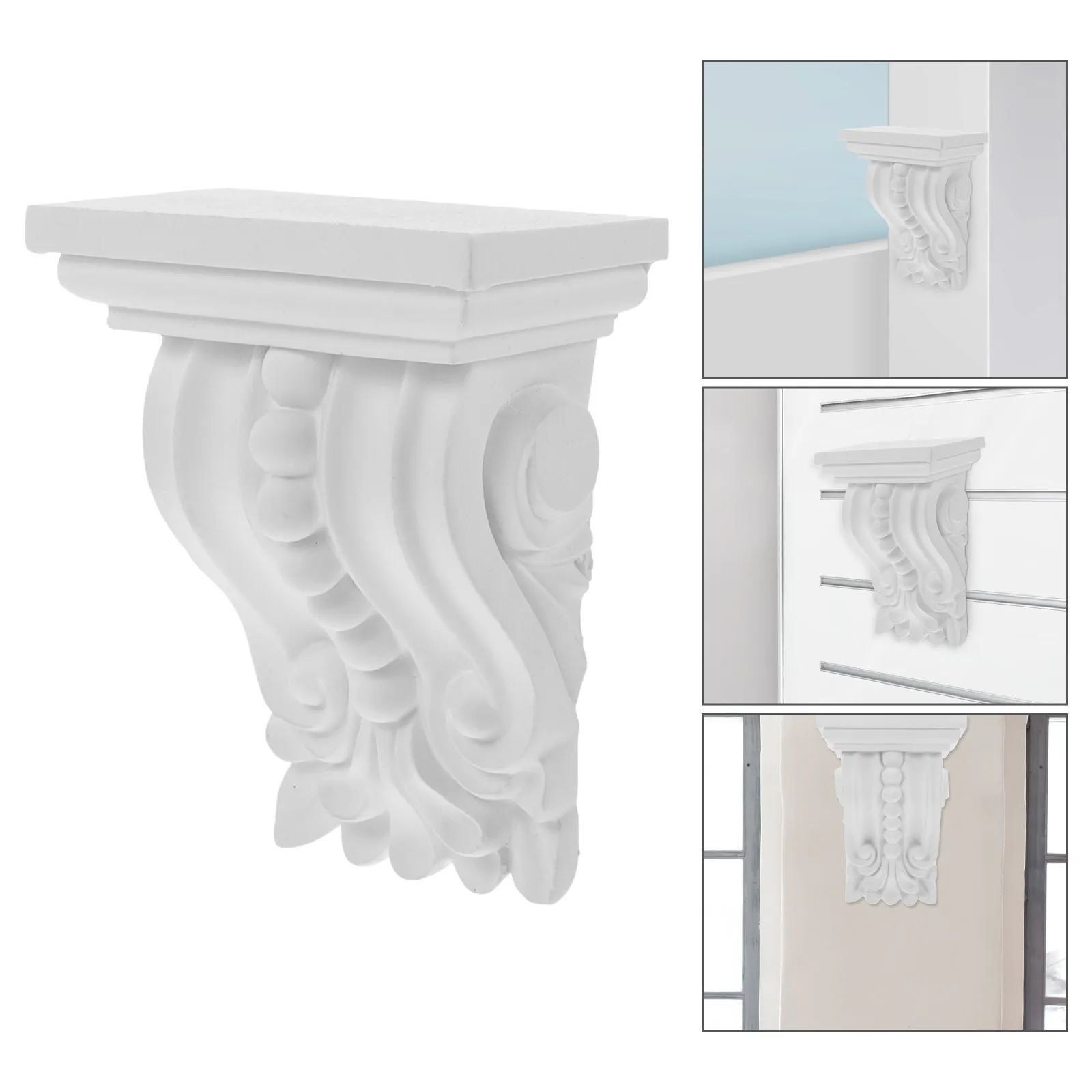 PU Roman Column Carved Applique Decorative Corbel Corner Onlay Home Ceiling Wall Furniture Decor Elegant Trim Carved Applique