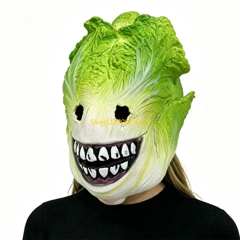 DXAE Themed Party Cabbage Mask for Adults, Full Face Silicone Character Costume Prop for Halloween Party Use, Group Photos and
