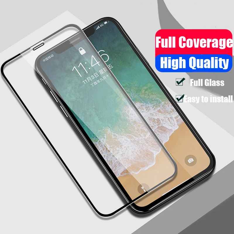 9D Full Cover Tempered Galss Film For iPhone 15 14 13 12 11 Pro Max Mini XS X XR 6 6S 7 Plus 8 Screen protector Protection Glass