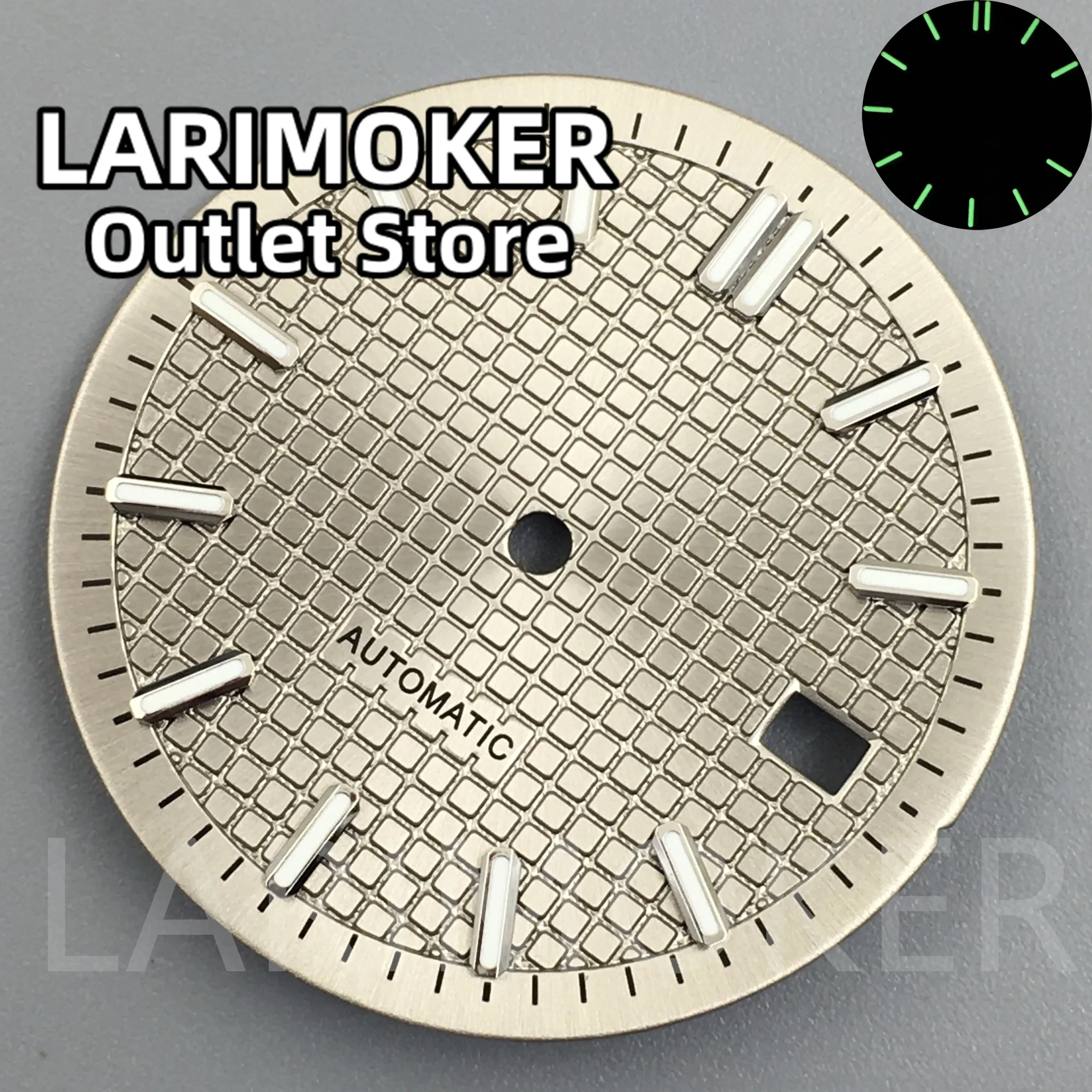 LARIMOKER 31mm 블랙 블루 골드 화이트 그린 다이얼, 빛나는 녹색, NH35 무브먼트 워치에 적합