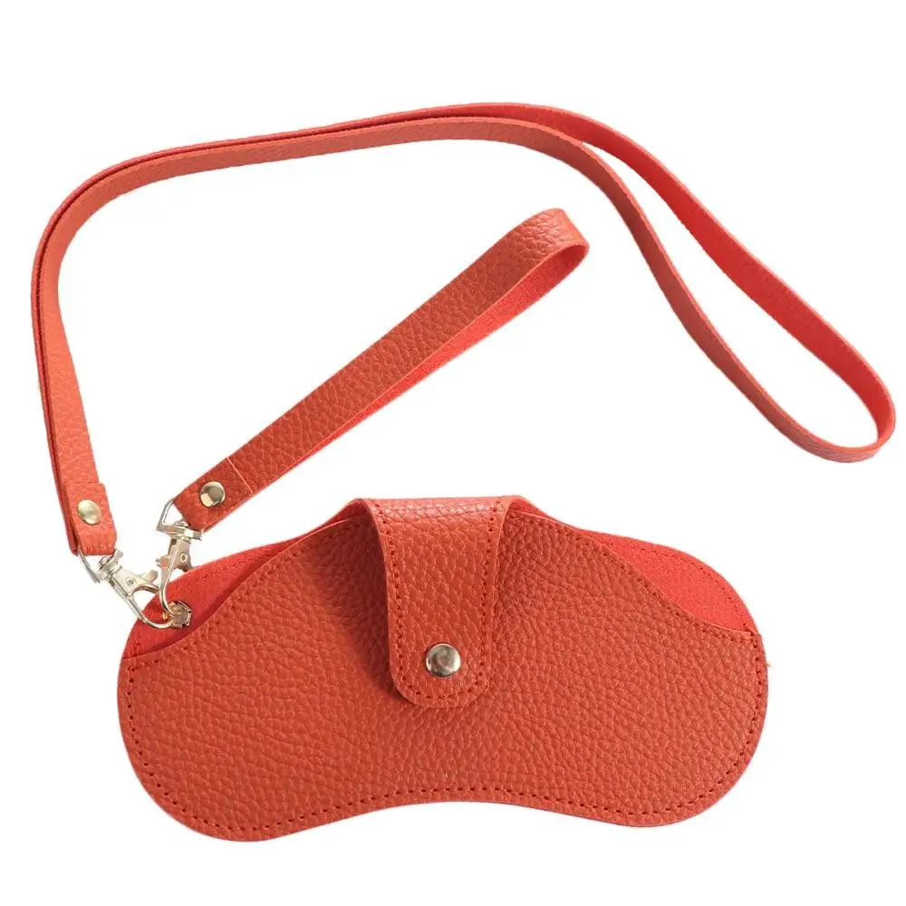 

Korean Style PU Leather Glasses Bag Buckle Hanging Neck Wrist Glasses Storage Bag Travel Outdoor Sunglasses Eyeglass Bag Pouch