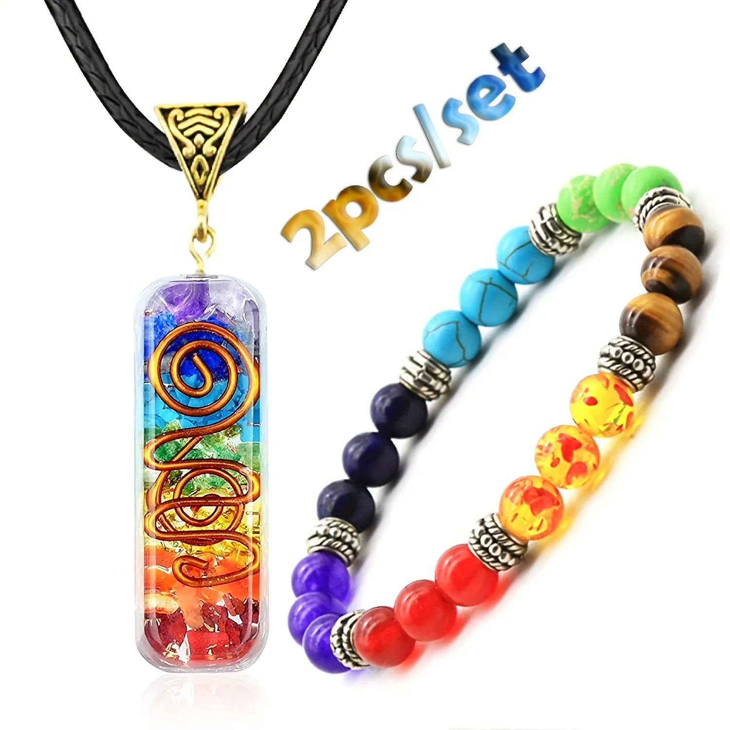 SISSLIA Colorful Natural Stone Beads Bracelet Volcanic Healing Energy Lava Stone 7 Chakra Diffuser Bracelet