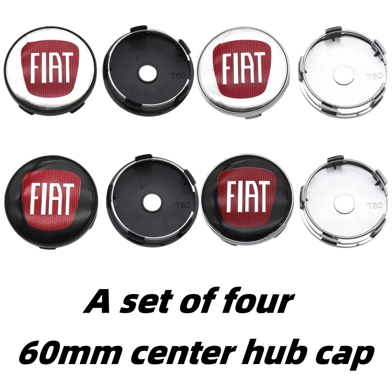 

FIAT 500 Styling Accessories - 4pcs 60mm 3D Car Wheel Center Hub Rim Badges with Dust-Proof Covers for FIAT