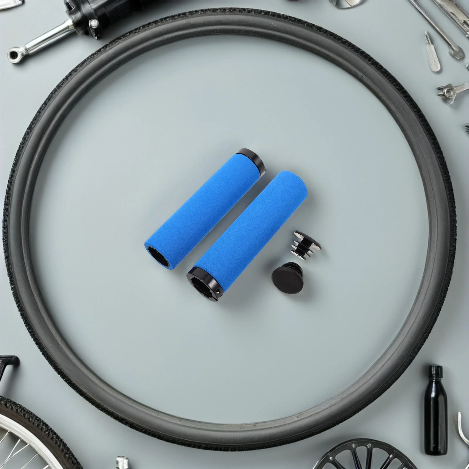 2Pcs Mountain Bike Handlebar Grips Non-Slip Sponge Handle Covers Ergonomic Shock Absorbing Comfort Grip Accessories for