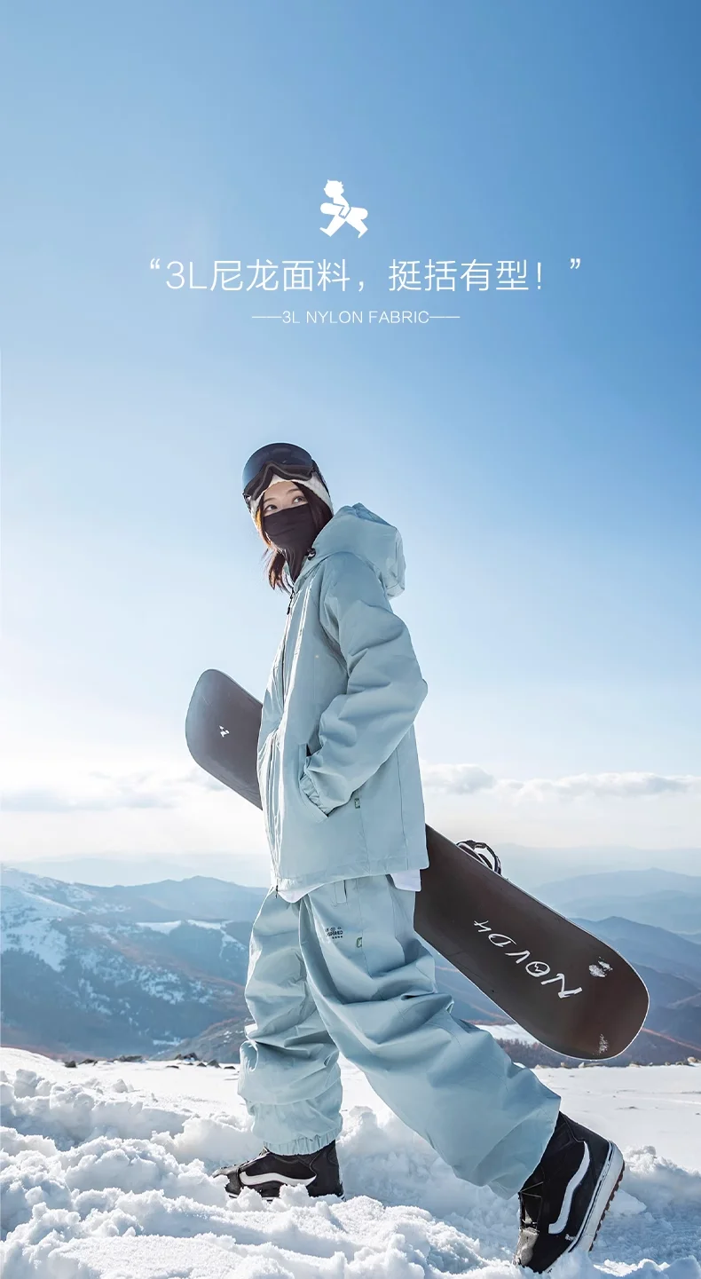 John Snow 2025 Neuer Unisex Ski-Anzug für Einzel- und Doppelbretter, Locker Geschnittener Wasserdichter Wärmehaltender Skianzug mit Skihose und Skijacke – Detail 27